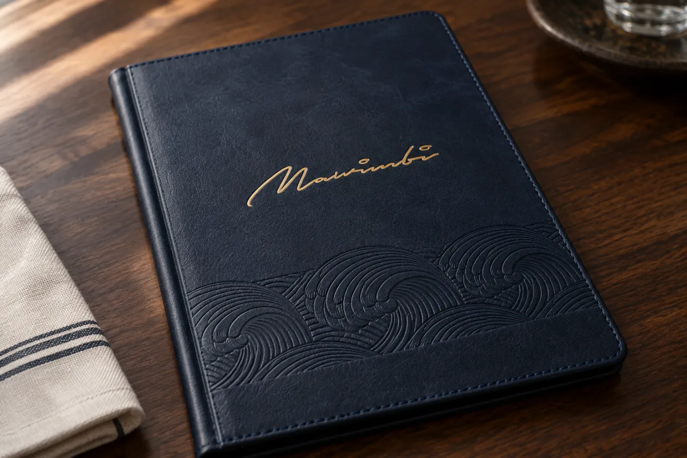Leather menu cover