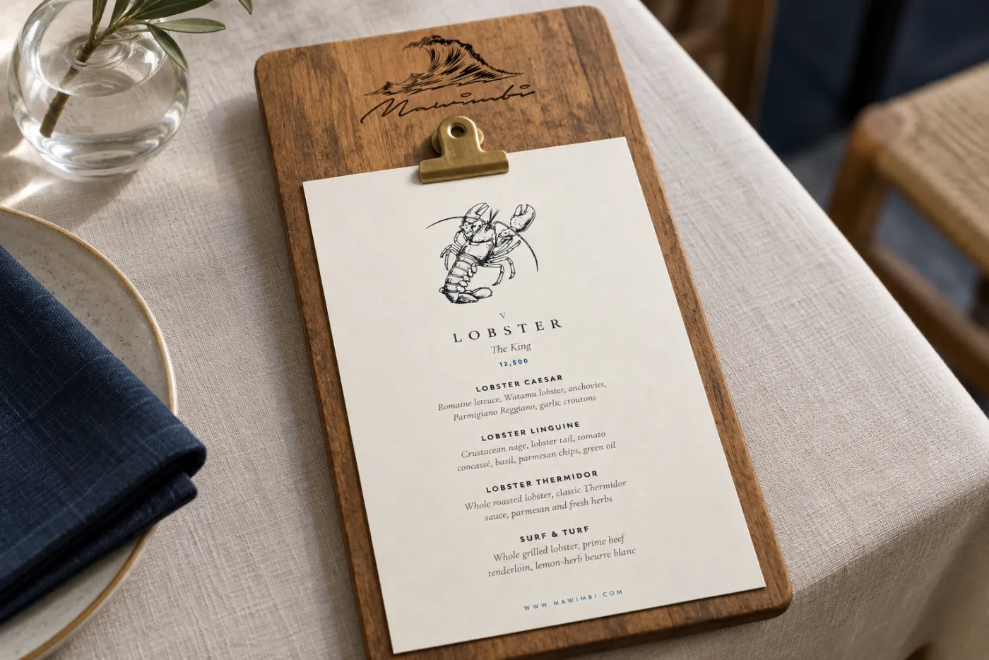 Mango wood menu cover