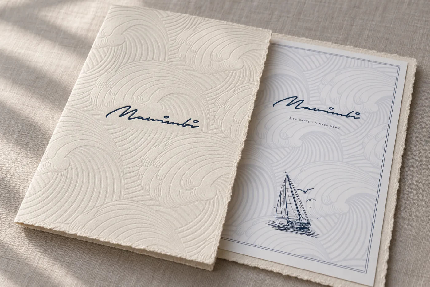 Cotton paper menu cover