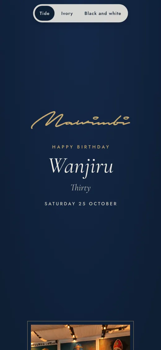 Wanjiru’s personal birthday menu
