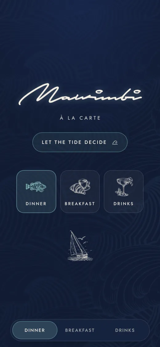 Tide menu cover