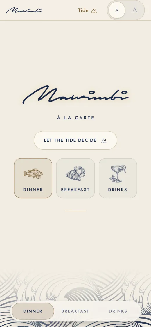 Ivory menu cover